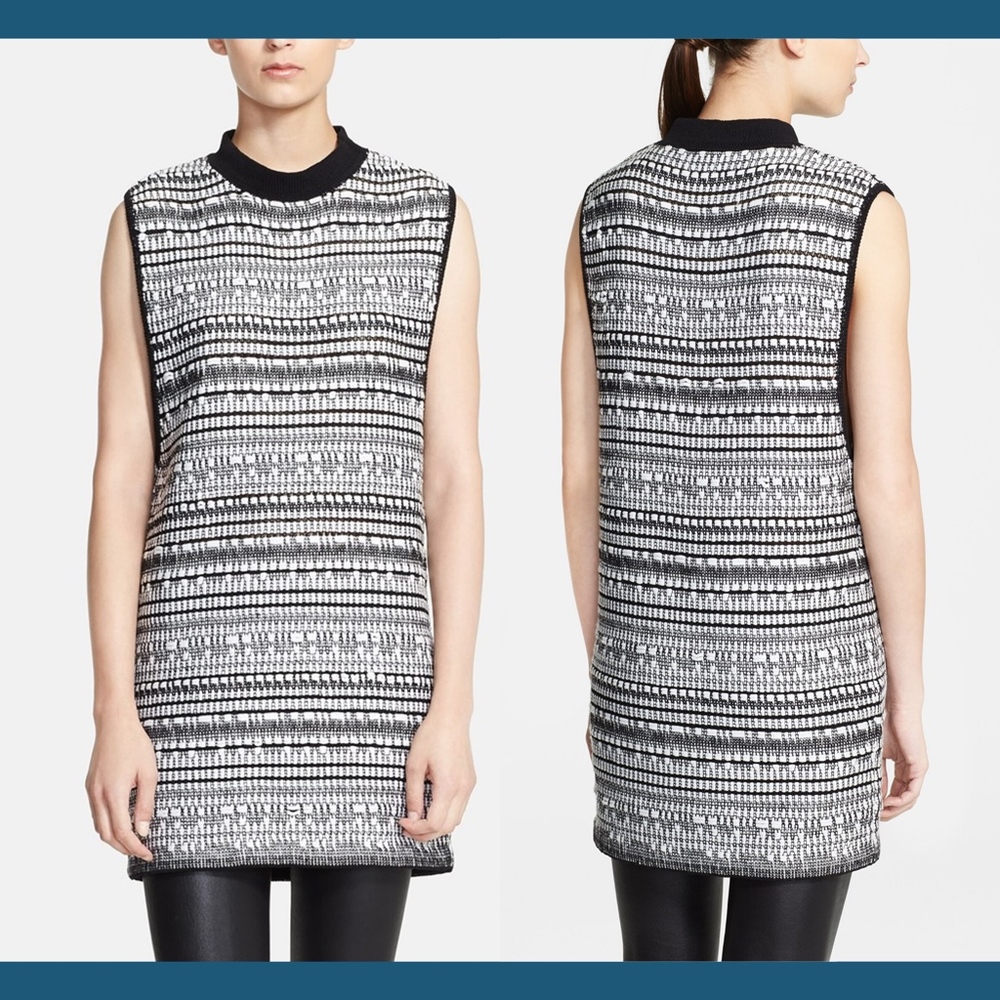 NWT $425 Helmut Lang Sleeveless‎ Variant Grid Tunic Dress/Top [SZ Medium ]